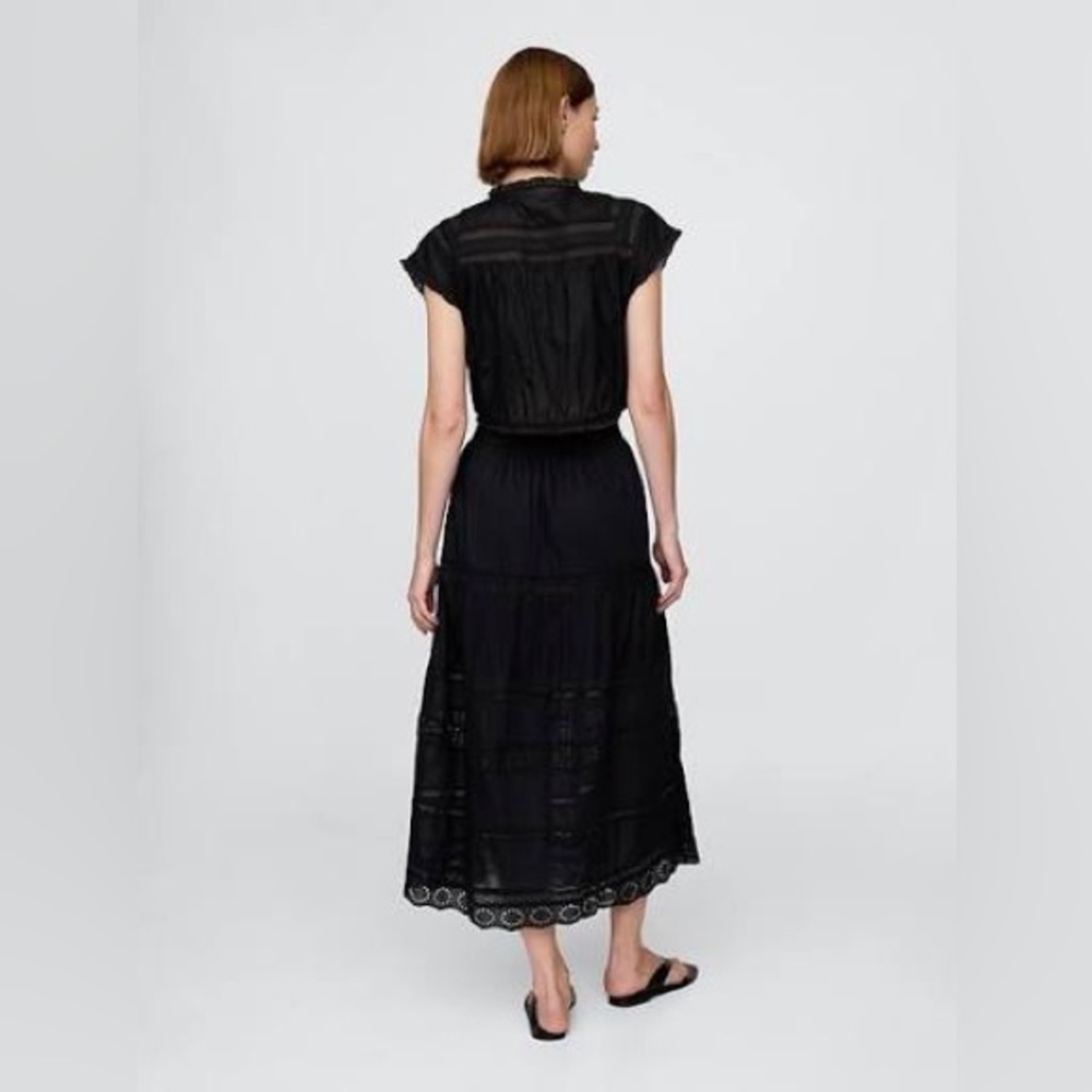 NWT! GAP Black Tiered Lace-Trim Maxi Skirt 775443 🎖️ - Picture 3 of 7